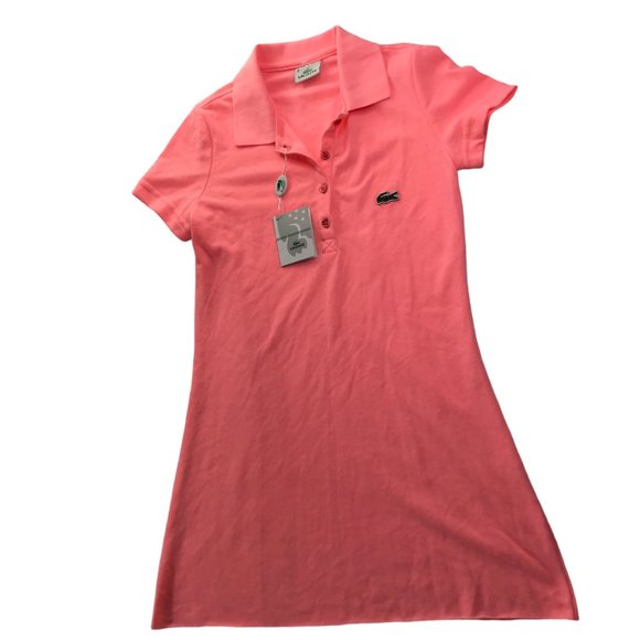 LACOSTE Polo Dress, Colored.  Pink Women's 3 Small Golf Tennis. Short Sleeve. - Picture 1 of 13